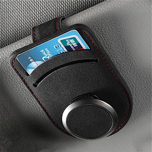 Raksonic 車用サングラスクリップ 車メガネポケット サングラスホルダー 車載サンバイザーポケット カード収納 クリップ式開閉 スエード素材 眼鏡を守ります 取り付け簡単 車載収納 便利グッズ ほとんどの車種に適用